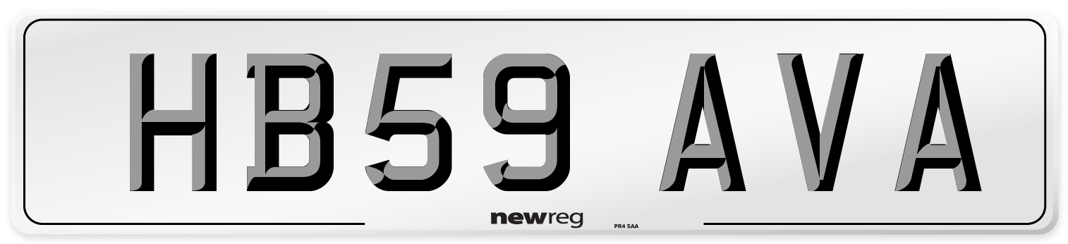 HB59 AVA Number Plate from New Reg
